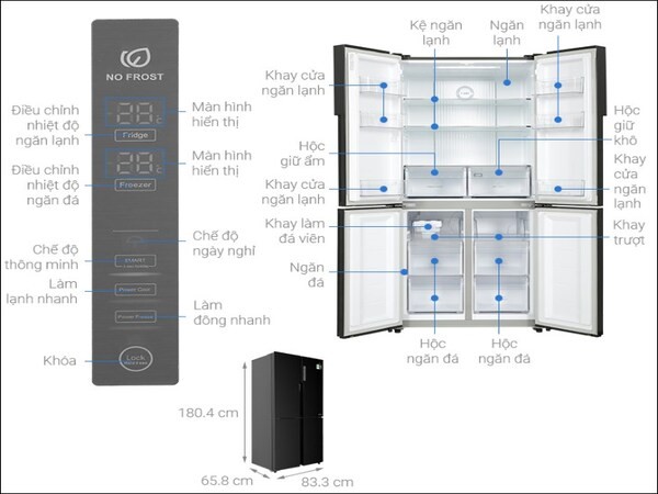 Hướng dẫn cách điều chỉnh nhiệt độ tủ lạnh AQUA Inverter 4 cánh