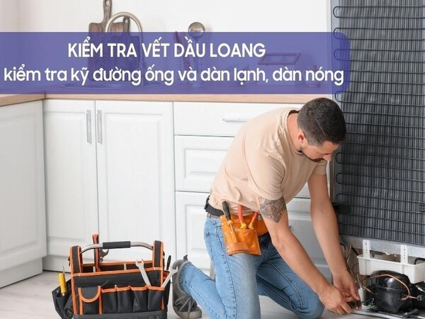 Kiểm tra vết dầu loang trên đường ống