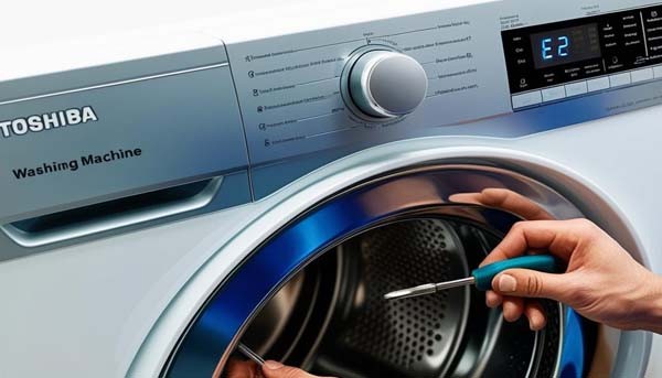 Cửa máy giặt chưa đóng là nguyên nhân phổ biến khiến máy giặt Toshiba lỗi E2